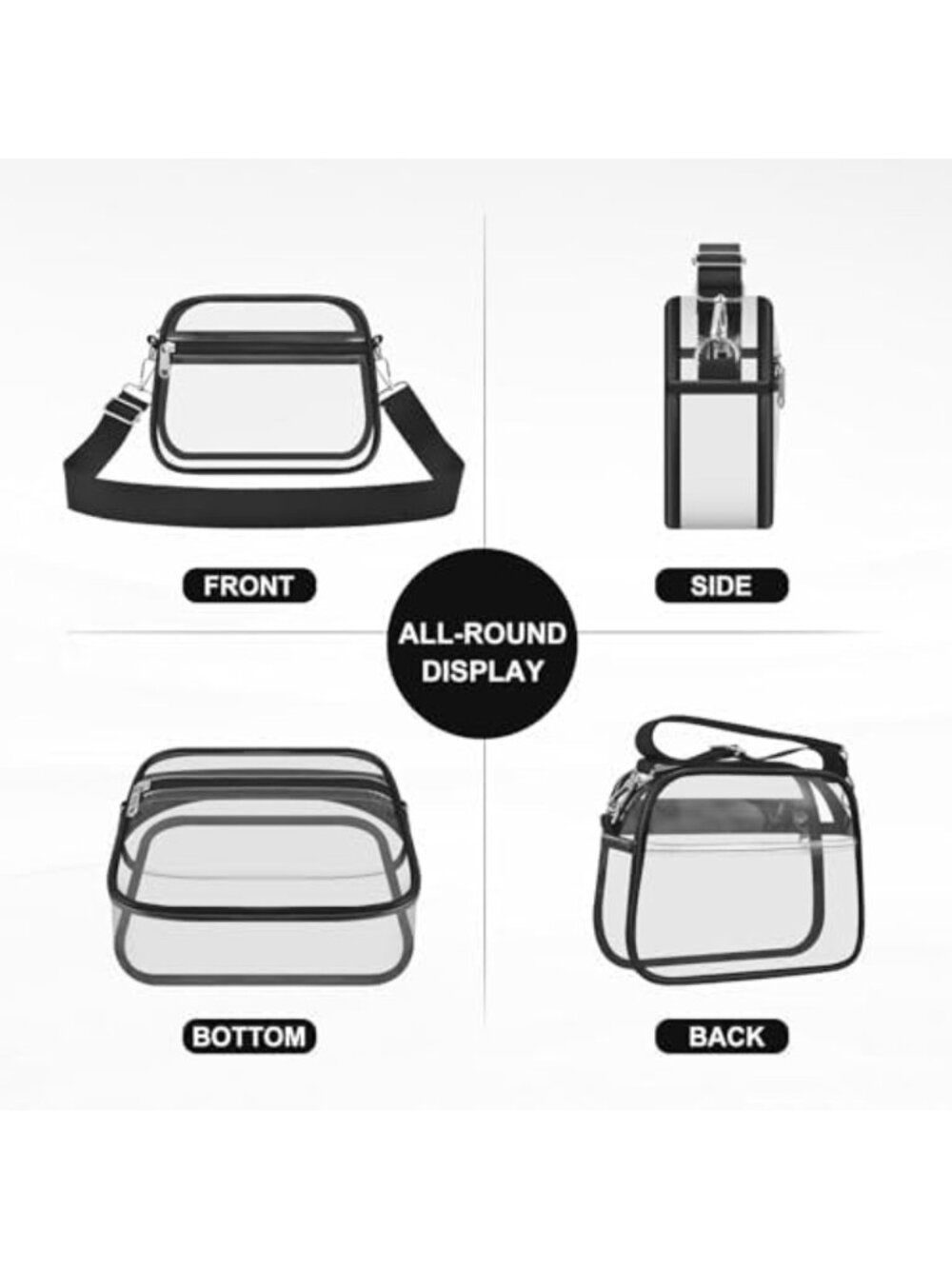 Clear Stadium Bag for Events | Transparent Sports Fan Handbag & Purse - Picture 5 of 6